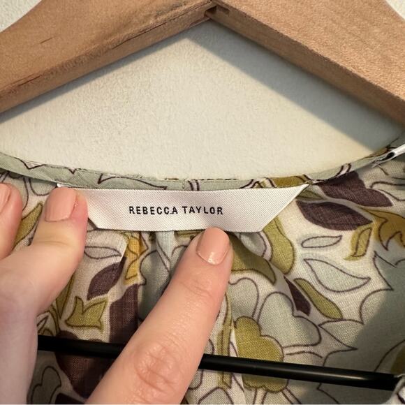 Rebecca Taylor Floral Blouse Long Sleeve Top Small - Picture 11 of 11